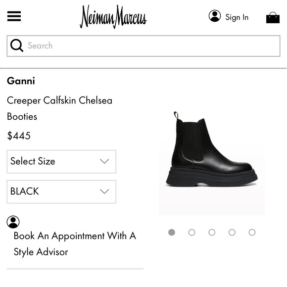 Ganni Creeper Calfskin Chelsea Booties - Picture 4 of 4